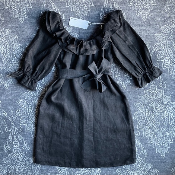 Reformation Off Shoulder Indio Linen Mini Dress XS - Picture 4 of 8